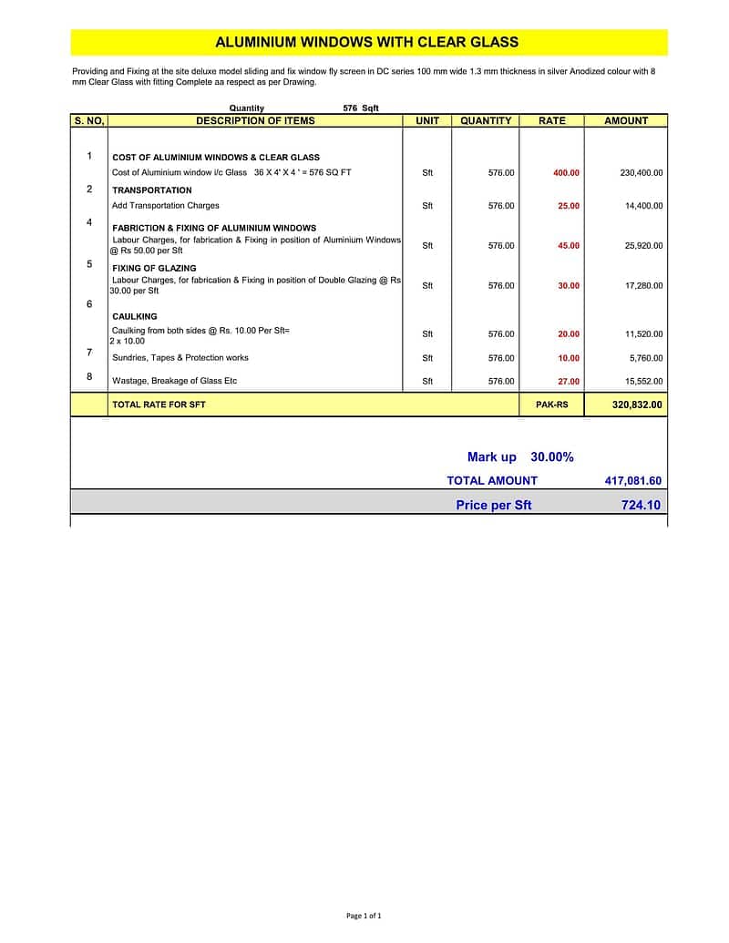 Building Estimation / Bill of Quantity (BOQ) / Bill of Quantity (BOM). 11