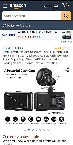 Dash cam Car security Cam Motion Detection 1080P FHD DVR  Camera 1