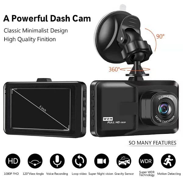 Dash cam Car security Cam Motion Detection 1080P FHD DVR  Camera 2