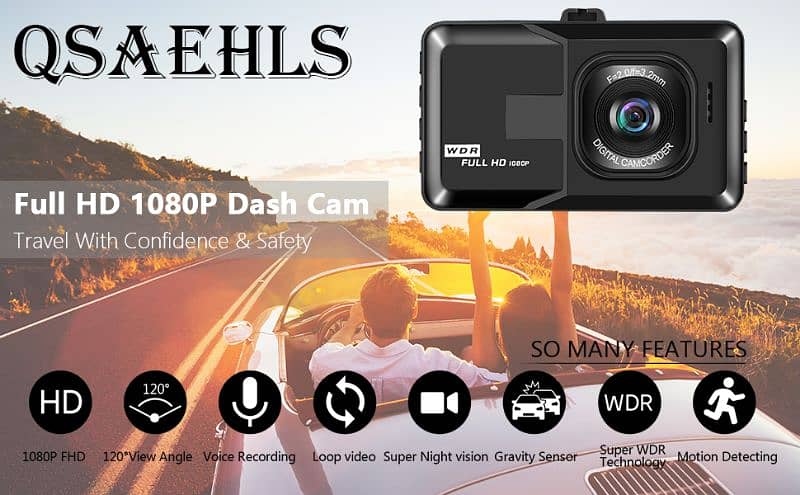 Dash cam Car security Cam Motion Detection 1080P FHD DVR  Camera 5
