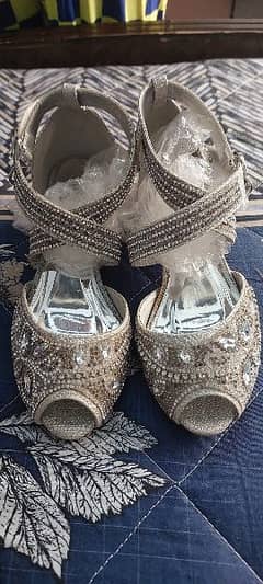 bridal silver fancy sandals