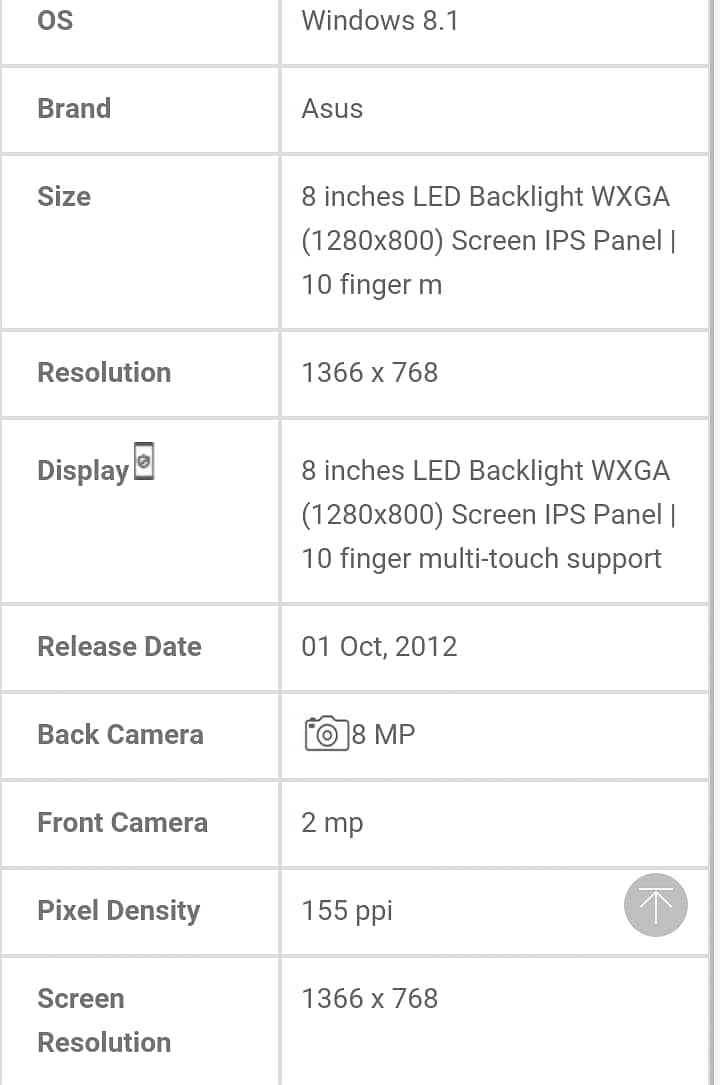 key specs &features of Asus vivo tab8 (m81c) windows tablet 3