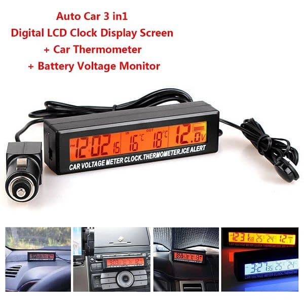 Car Digital LED Watch Voltage Monitor Decoration for your car 2