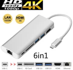 Type C to USB 3.0 HUB SD Card Reader HDMI Ethernet RJ45 Cable Adapter