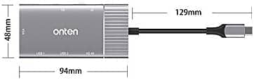 ONTEN Multifunction Type-C Adapter (OTN-95113) Type-C + VGA + USB 3.0 1