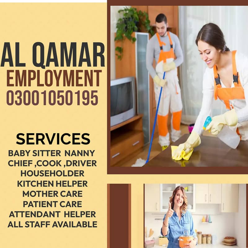 Maids / House Maids / cook / Nanny , chef / Baby Sitter maid available 1