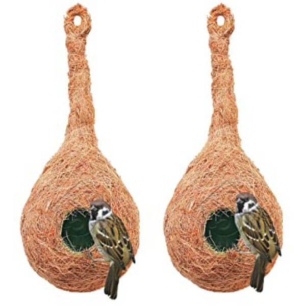 Hanging Bird nest pair for home and garden decorations 0