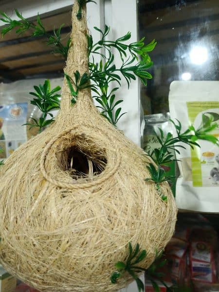 Hanging Bird nest pair for home and garden decorations 5