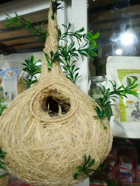Hanging Bird nest pair for home and garden decorations 6