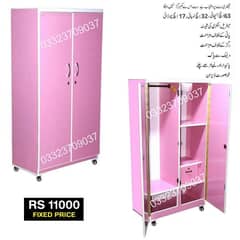 5 Feet wooden Sheet Wardrobe Cupboard Almari -pink