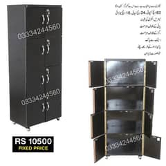 5x2 Feet Black 8 Door Wooden sheet Cupboard Wardrobe