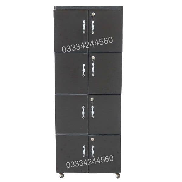 5x2 Feet Black 8 Door Wooden sheet Cupboard Wardrobe 1