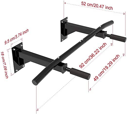 Fitness Wall Mounted Pull Up Bar, Home Fitness Chin Up Bar with Non Sl 3