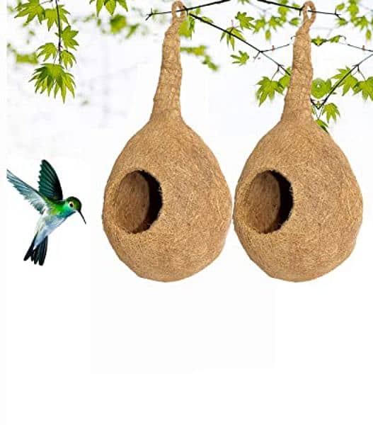 Hanging bird nest Pair for home or garden decoration 1