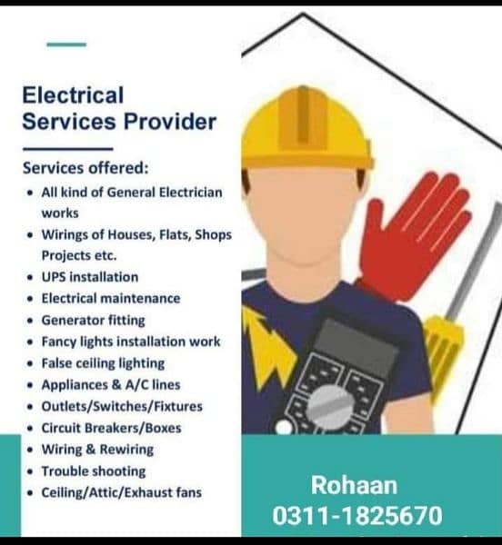 Electrician and plumber 0311-1825670 0