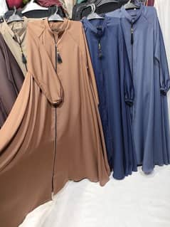 Open Zipper Abaya