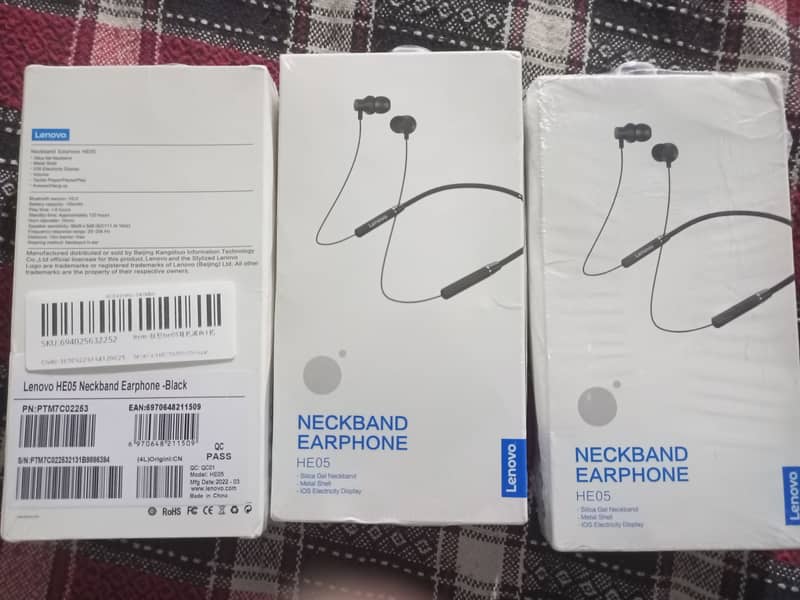 Lenovo HE05 Neckband Wireless Earphones (Box Pack) 1