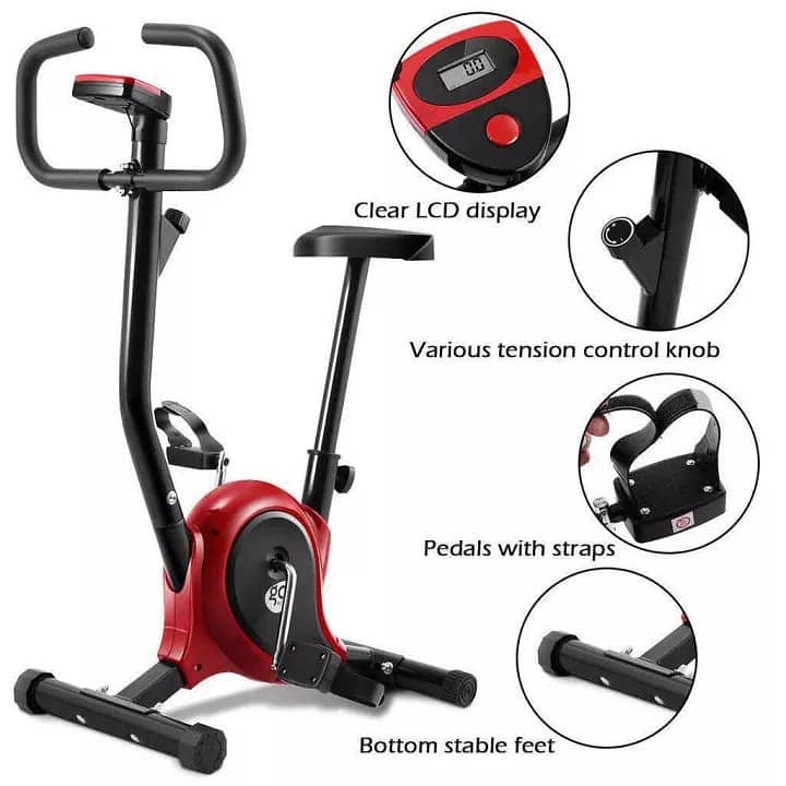 Exercise Bike Stationary Bicycle with LCD Monitor 03020062817 1