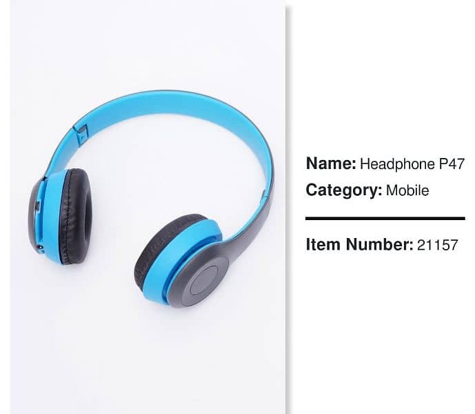 Name: Headphone P47

Detail: Wireless Headphone p47 (5.0 +ED 2