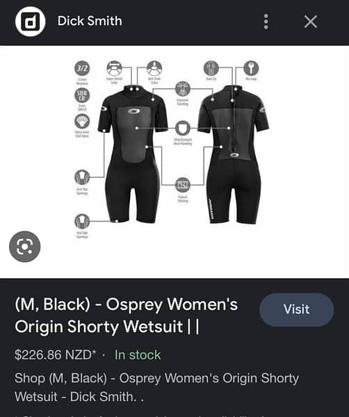 origin osprey shorty swimming costume wetsuit gym bathing imported 7