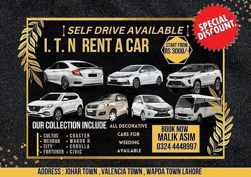 Rent a Car Lahore Alto Corolla Civic X Cultus Wagon R MG HS Rebirth 1
