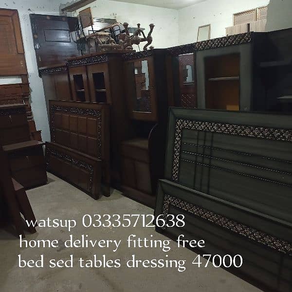 king size double bed 22500 with sed tables 30000 with dressing 48000 9