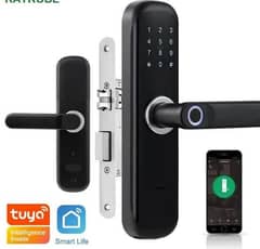 smart home fingerprint wifi tuya application handle electric door lock