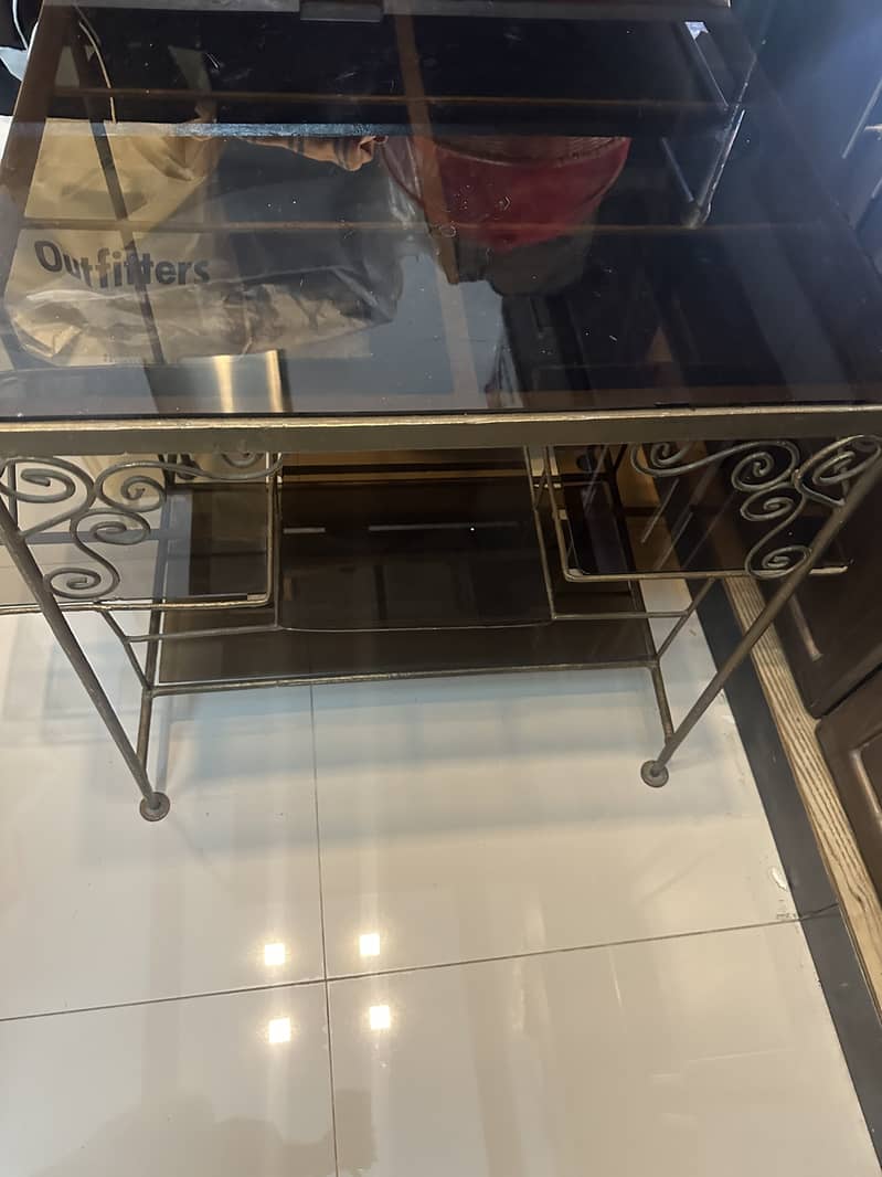 Wrought Iron TV Console / TV Table \ LED Table 2