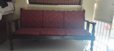 five seaters wood sofa