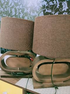 wooden lamps with jute shades for sale