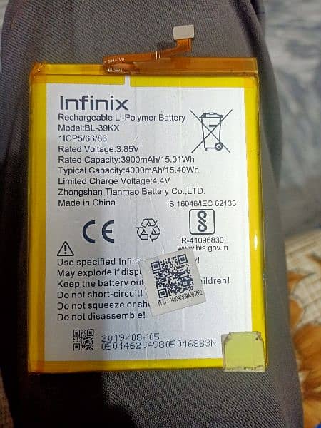 Infinix S4 X626/X626B model original battery 0