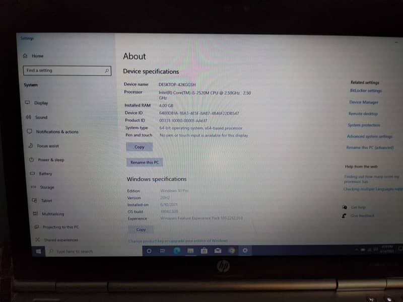 HP Elitebook 2560p Laptop i5 2nd Generation 4