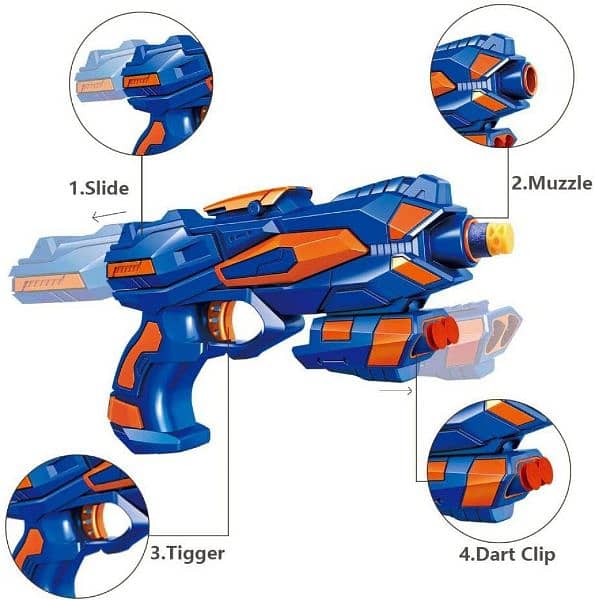 Nerf  with 6 Dart for Kids Gift Birthday Eid Gift wholesale 5