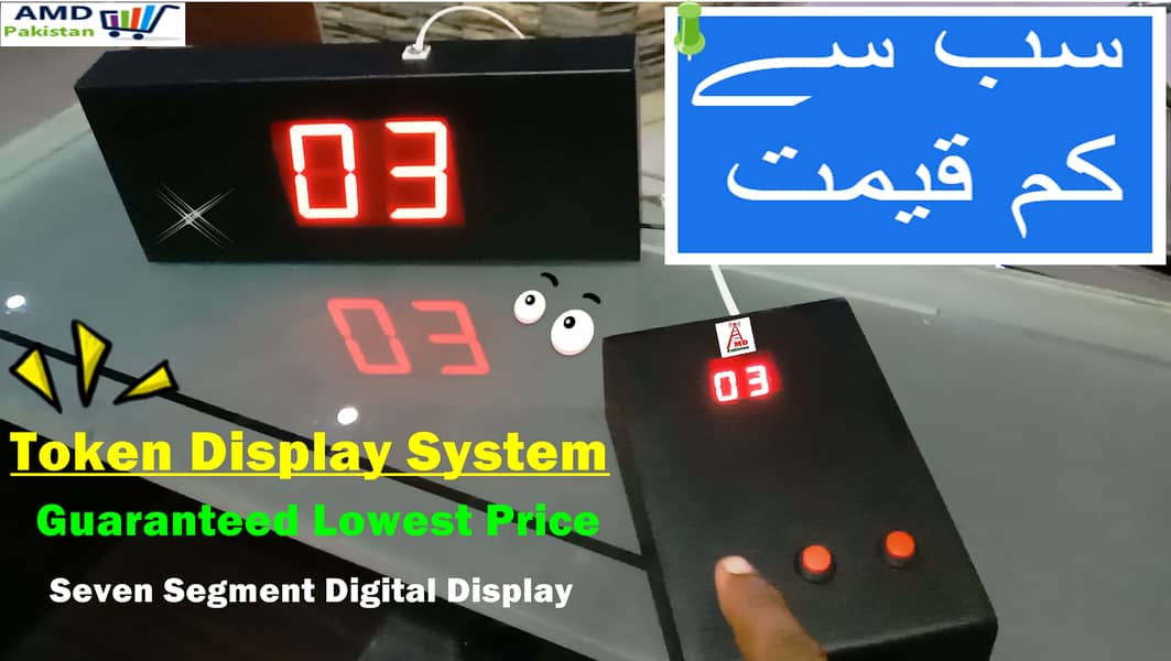 LCD Display System QMS Sound bell with every change of Queue Numbers 4