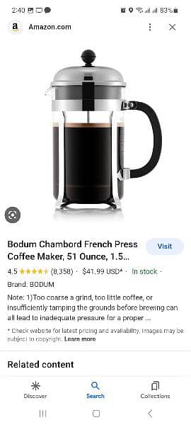 coffee maker made in swizerland by bodum 0