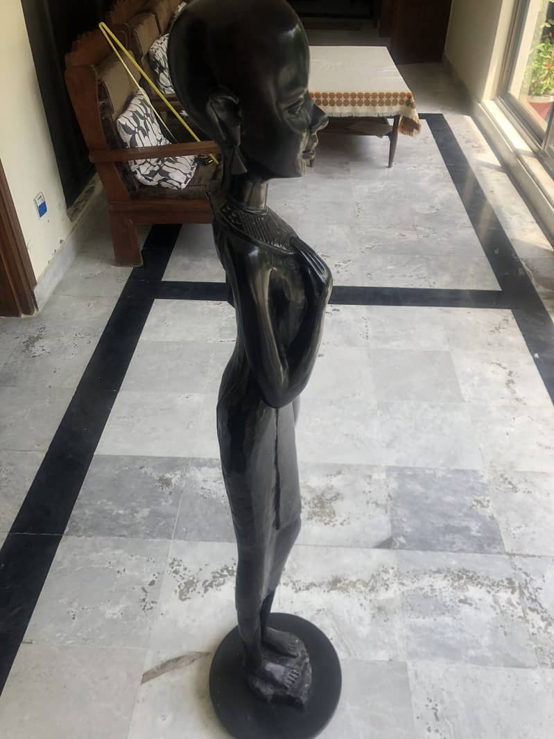 Rare Aftican Ebony Statue in Excellent Condition (life size) 2