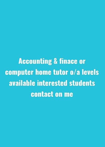  Home & Online Tutor for I. Com, Accounting, Business Math, Computer