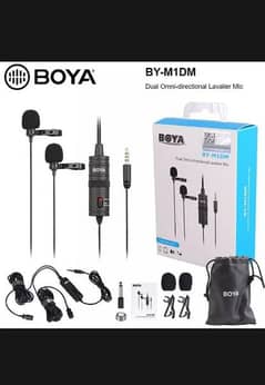 BOYA BY M1DM Dual Lavaliere Microphone For Camera DSLR Andriod Mobile