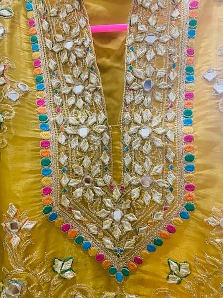 Organza Shirt and Chiffon kinaari Dupatta 1