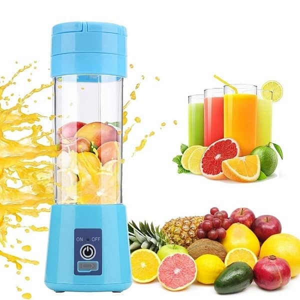 PORTABLE AND RECHARGEABLE BATTERY JUICE BLENDER 6 BLADES 380ML MINI FR 0