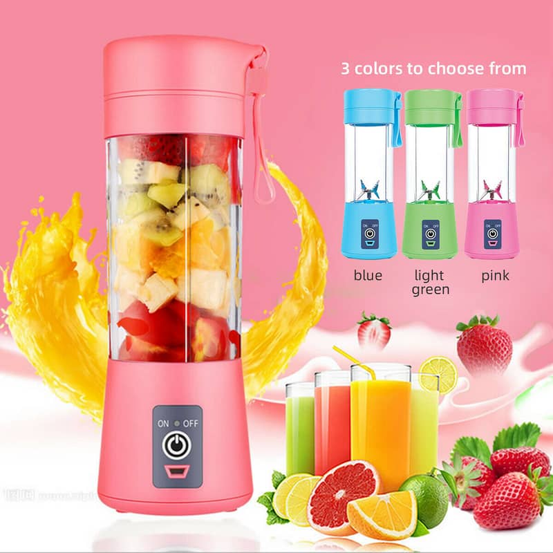 PORTABLE AND RECHARGEABLE BATTERY JUICE BLENDER 6 BLADES 380ML MINI FR 1