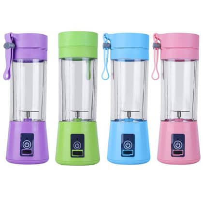PORTABLE AND RECHARGEABLE BATTERY JUICE BLENDER 6 BLADES 380ML MINI FR 4