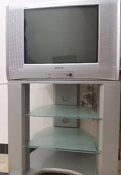 Used Sony tv and Tv trolly for sale