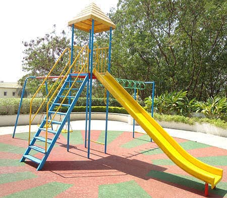 Play ground swings and roof parking shade. 10