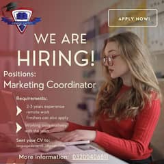 We are looking for Marketing Coordinator