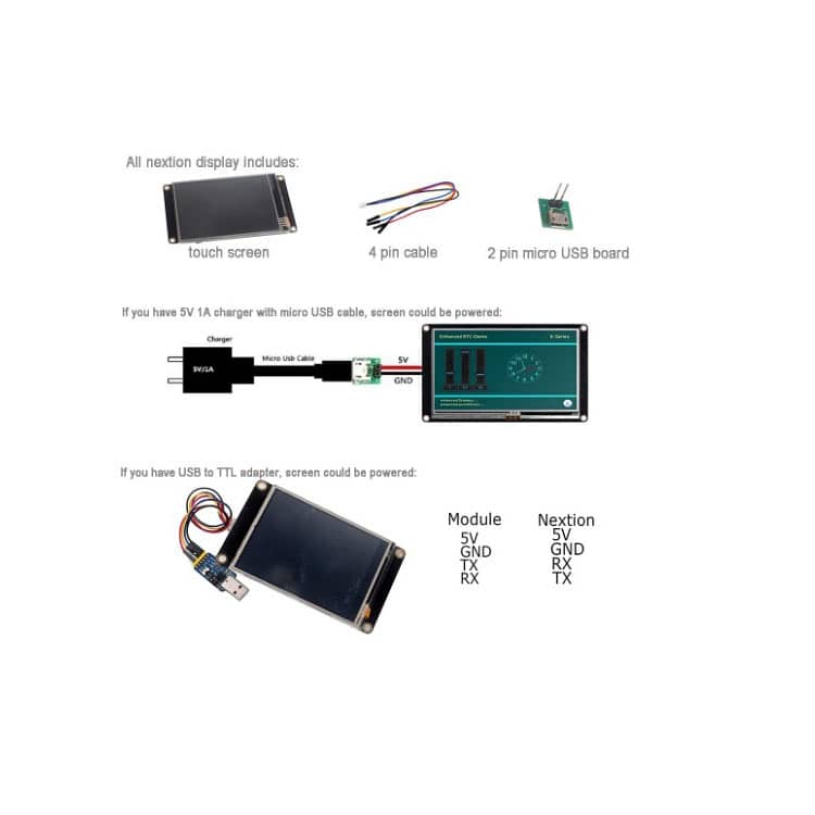 HMI LCDs TJC (T1/X3/X5 Series) Nextion- (K/F/T/P Series) All sizes 2