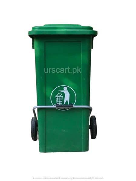 120 liter dustbin with wheels & paddle 0