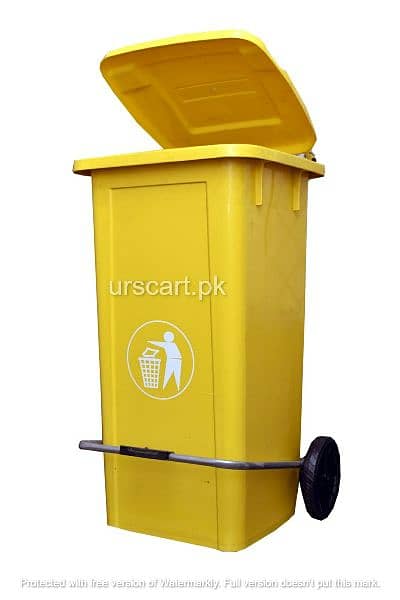 120 liter dustbin with wheels & paddle 2