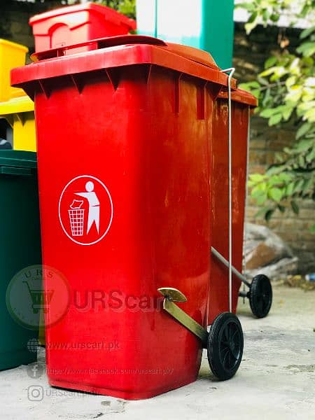 120 liter dustbin with wheels & paddle 6