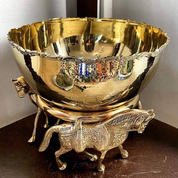 brass horse bowl 1